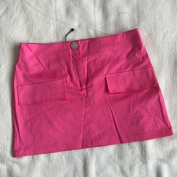 Zara satin‎ mini skirt Barbie pink - Picture 3 of 6